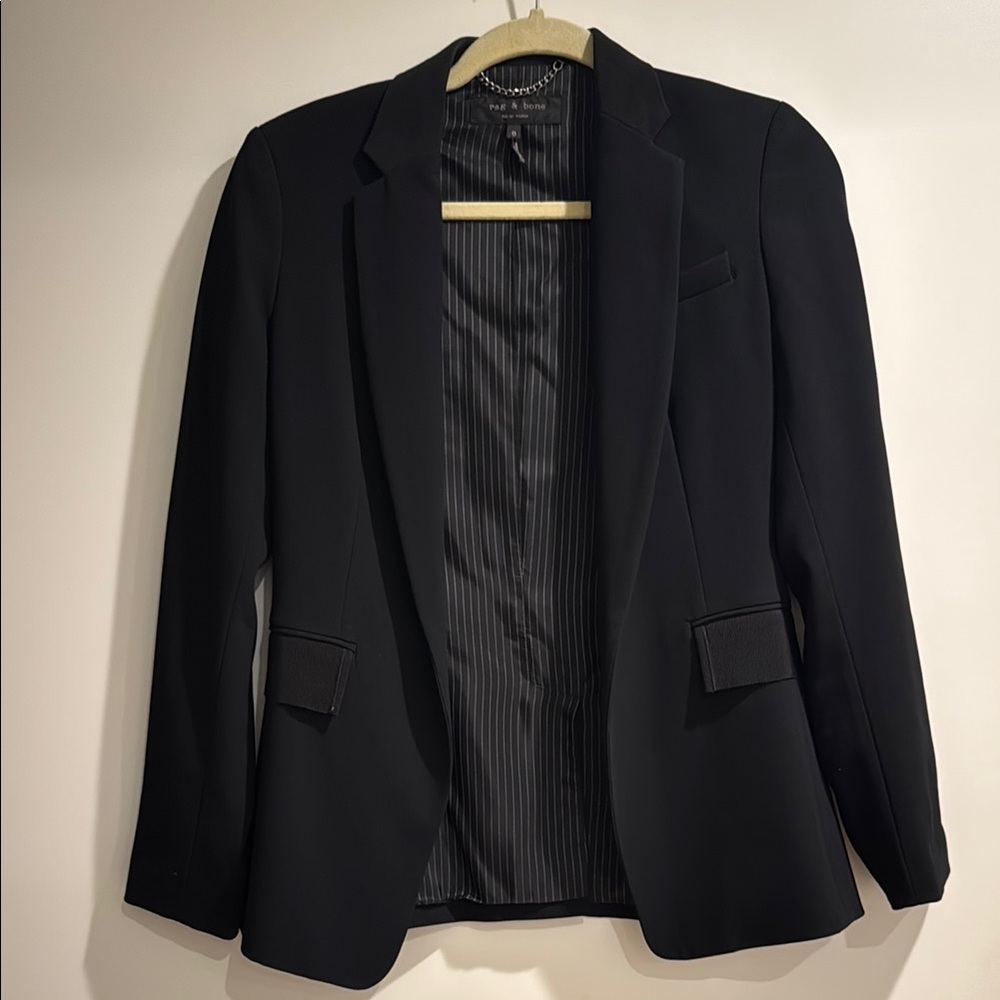Black Blazer with Pinstripe Lining
